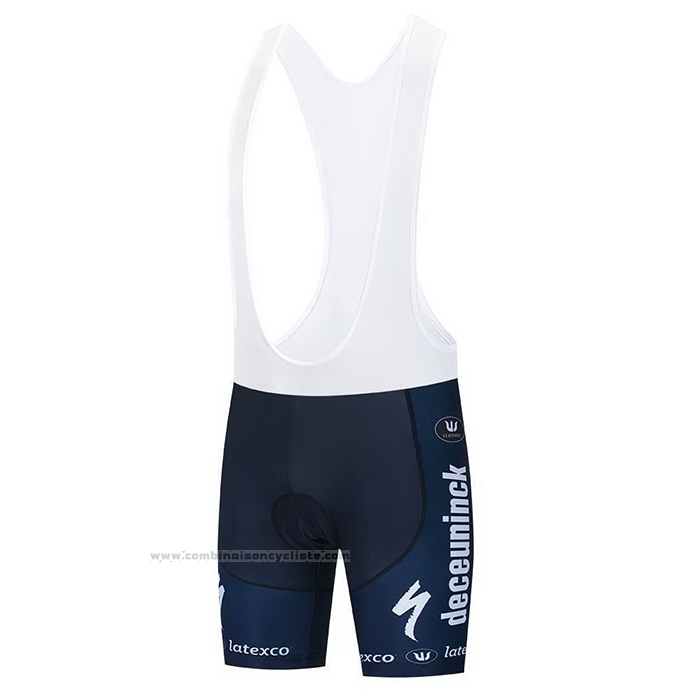 2021 Maillot Cyclisme Deceuninck Quick Step Bleu Violet Manches Courtes et Cuissard